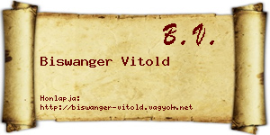 Biswanger Vitold névjegykártya